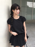 Keck Shirring Banding Short Sleeve Mini One Piece