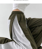 Two-Way Jogger Wide Side Folding Cut Two-Tone Training Pants