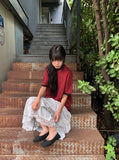 Mujeuf Tiered Lace Banding Long Skirt