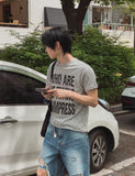 Impri Slub Lettering Short Sleeve T-shirt