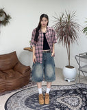 Labia pocket check shirt