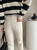 Berge semi straight fit banded cotton pants