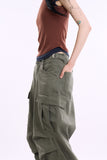 Trap side zipper parachute cargo pants