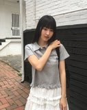 [MADE] Seju Dot Collar Frill Short Sleeve T-Shirt