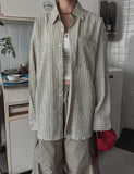 Palm Stripe Seersucker Over Shirt