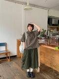 [Unisex] Belgou Crop Check Short Sleeve Shirt