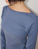 BOAT NECK SLIT LONGSLEEVE