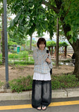 [unisex] Hiban Curved Denim Balloon Wide Pants