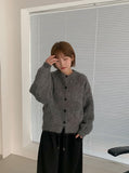 Koryus Bokashi Fur Round Knit Cardigan