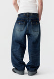 studded denim roll-up pants