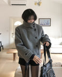 [wool 40%] Steen Alpaca High Neck Coat