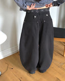 Jenna Star Cubic Pocket Balloon Fit Cotton Long Pants