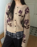 Karim Rose Flower Knit Cardigan