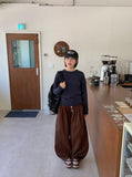 [unisex] Terned Cotton Banding Balloon Wide Pants