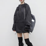 LINE denim string backpack
