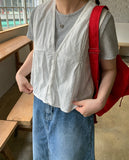 Krat lace layered button vest