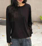 Polter Ribbed Button Round Long Sleeve T-Shirt