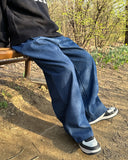Bowen two-tuck balloon denim pants