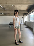 Beto Vintage Washing Denim Shorts