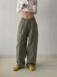 724 Peach Adjust Cargo Wide Pants