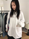 Hudin U-neck Cotton Pocket Blouse