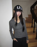 Karun Snap V-Neck Long Sleeve T-Shirt