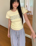 Shudi Stripe Banding Long Wide Pants