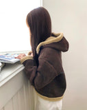 Duna Suede Hooded Duffle Fleece Fur Mustang Jacket