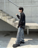 Embo Denim Wide Jeans