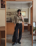 KEF Semi-Wide Black Jeans