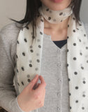 Paa Dot Chiffon See-Through Muffler Scarf