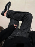 Slab Detail Semi-Wide Denim Matte Black