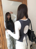 Obin Color Matching Slim Sleeveless T-Shirt Set