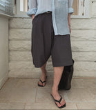 Kurin Two Tuck Wide Bermuda Slacks