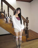 Karom Deep V-Neck Long Sleeve Knit