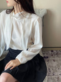 Lime Tencel Half Neck Tie Blouse