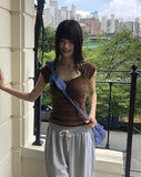 Toring Check Shirring Ribbon Shoulder Cross Bag