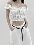 Lec frill cropped blouse