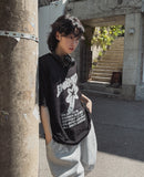 Starry Printing See-through Short Sleeve Knit