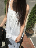 Lamillie White Ribbon Sleeveless Bustier Blouse