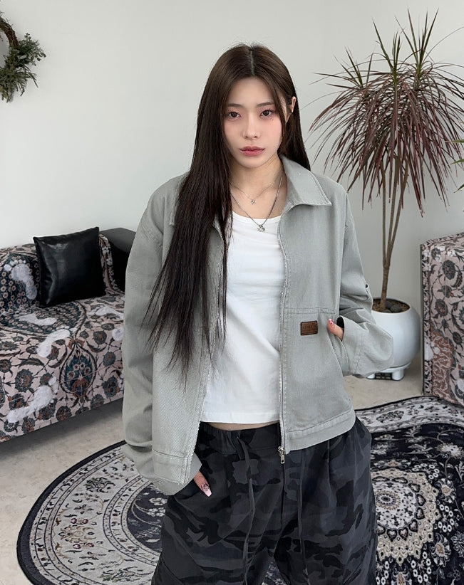 【SATIIIZ】Dusk Crop Work Jacket SATIIIZ (サティーズ) - ダスククロップワークジャケット / Dusk
