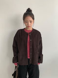 Decal Tencel Wool Round Long Sleeve Tee