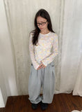 Hideni Flower Patchwork Punching T-shirt