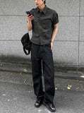 Washing Khaki Crop Shirt