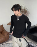 Ribe Waffle Henley Neck Ringer Tee