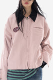 Engineered patch collar work jacket