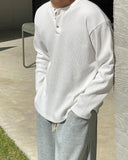 Kitsa Henley Neck Waffle T-Shirt