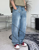 Neble Unbalanced Line Denim Pants