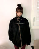 [Fur Lining] Klan Suede Buckle Fur Trimmed Jacket