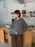 Runro Stripe Two-Way Hood Zip-Up Knit Cardigan